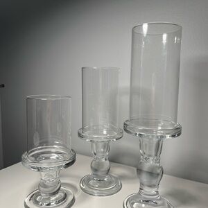 Elegant Glass Candle Holders Set